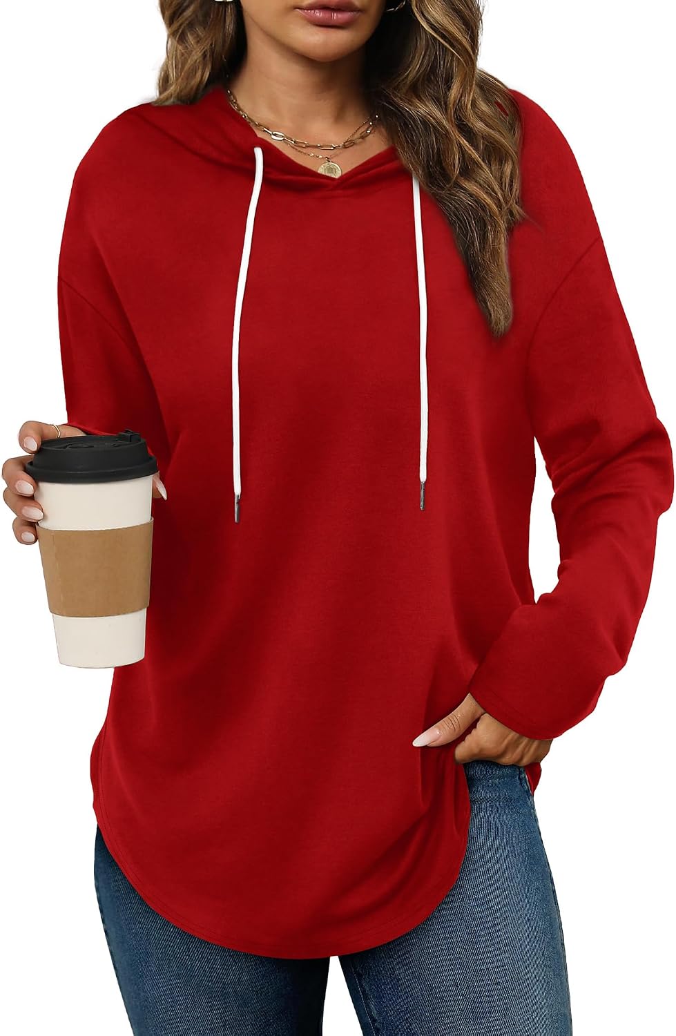 Bofell Hoodies for Women Long Sleeve Shirts Fall Clothes 2026 Outfits Crewneck Sweatshirts Winter Fashion Clothing