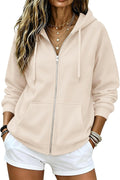 UAIJMUBN Zip Up Hoodie Women 2026 Long Sleeve Fall Winter Oversized Sweatshirts Zipper Oversized Cute Jackets with Pockets