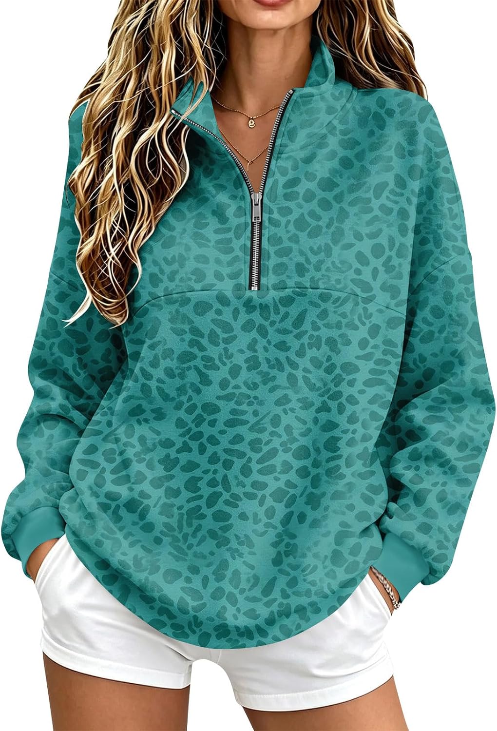 Quarter Zip Sweatshirt Women Fleece 1\/4 Zipper Tunic Ladies Sweatshirts | One Quarter Zip, Baggy Basic Fitted, Thermal Thin Warmy, Vintage Sweatshirt, Casual Cute Funny, Winter Fall Spring