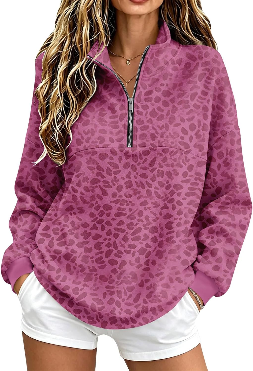 Quarter Zip Sweatshirt Women Fleece 1\/4 Zipper Tunic Ladies Sweatshirts | One Quarter Zip, Baggy Basic Fitted, Thermal Thin Warmy, Vintage Sweatshirt, Casual Cute Funny, Winter Fall Spring