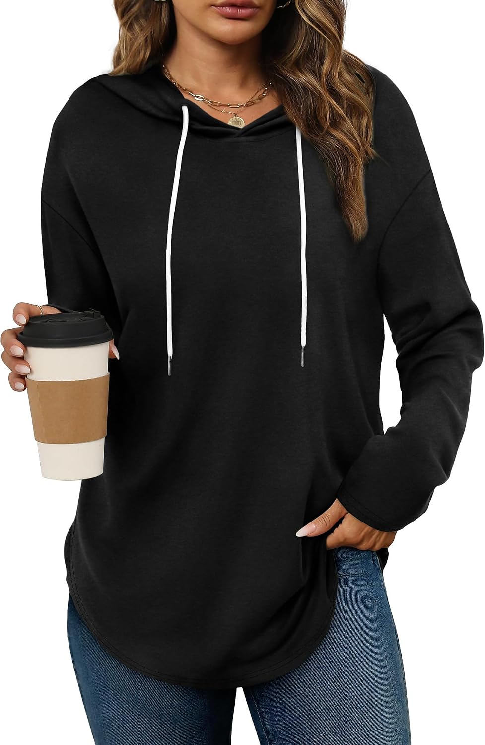 Bofell Hoodies for Women Long Sleeve Shirts Fall Clothes 2026 Outfits Crewneck Sweatshirts Winter Fashion Clothing