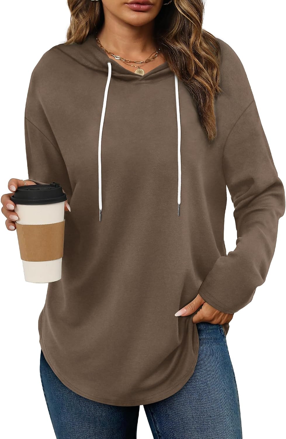 Bofell Hoodies for Women Long Sleeve Shirts Fall Clothes 2026 Outfits Crewneck Sweatshirts Winter Fashion Clothing