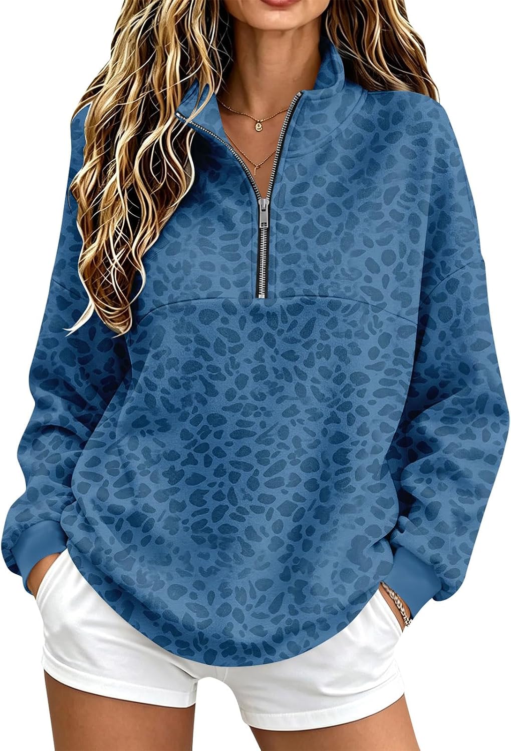 Quarter Zip Sweatshirt Women Fleece 1\/4 Zipper Tunic Ladies Sweatshirts | One Quarter Zip, Baggy Basic Fitted, Thermal Thin Warmy, Vintage Sweatshirt, Casual Cute Funny, Winter Fall Spring