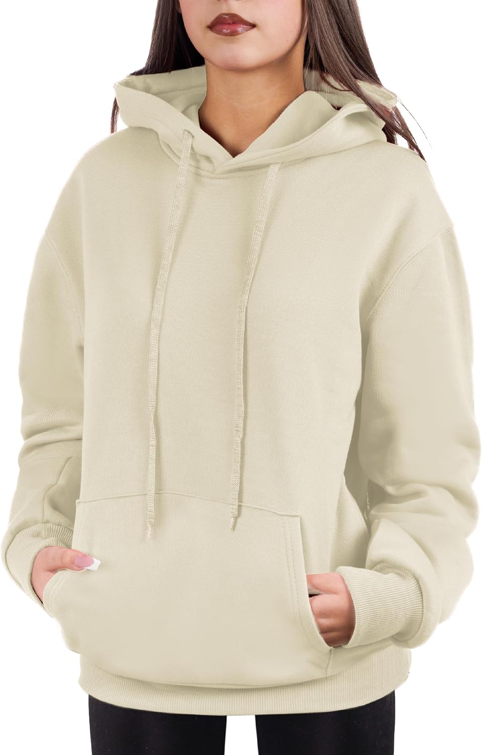 Cloud Essentials Oversized Pullover Hoodie for Women Soft Fleece Cotton Blend, Cozy Everyday Sweatshirt