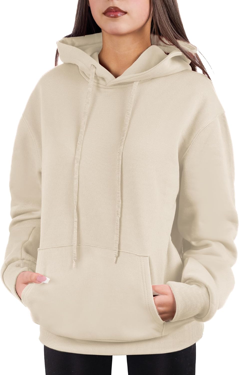 Cloud Essentials Oversized Pullover Hoodie for Women Soft Fleece Cotton Blend, Cozy Everyday Sweatshirt