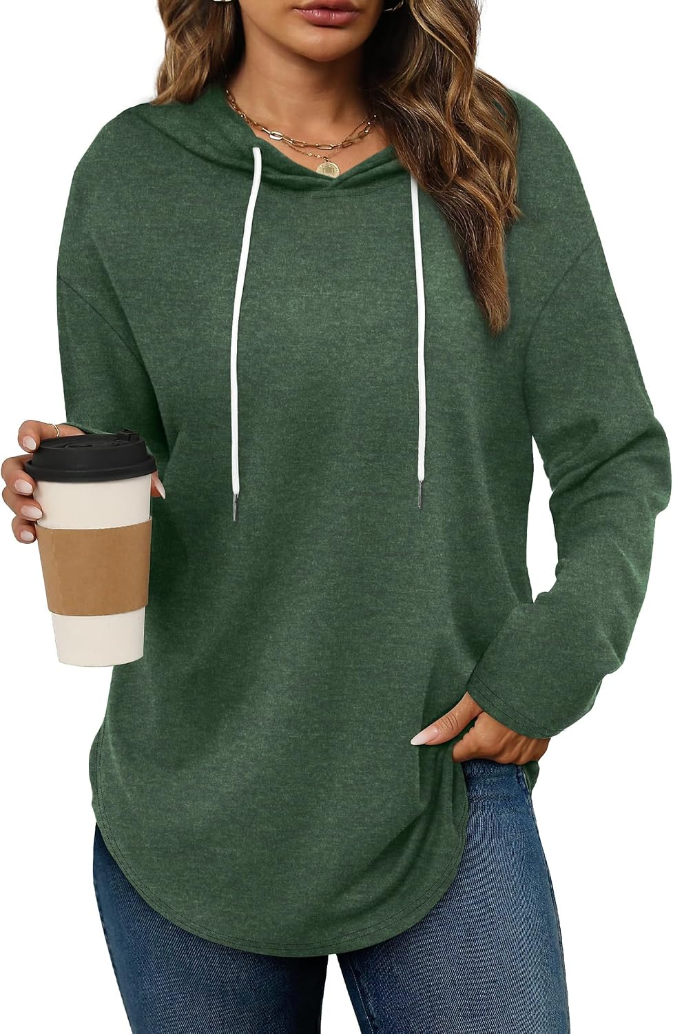 Bofell Hoodies for Women Long Sleeve Shirts Fall Clothes 2026 Outfits Crewneck Sweatshirts Winter Fashion Clothing