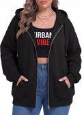 OLRIK Women's Plus Size Zip Up Hoodie 2026 Fall Jacket Casual Sweatshirt | 60% Cotton, Thick Fabric, Lightweight Fleece-Lined, Cozy Oversized Jacket, Drop Shoulder, Kangaroo Pockets, Machine Washable