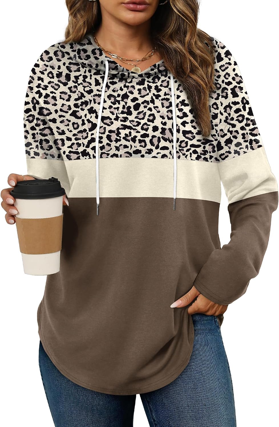 Bofell Hoodies for Women Long Sleeve Shirts Fall Clothes 2026 Outfits Crewneck Sweatshirts Winter Fashion Clothing