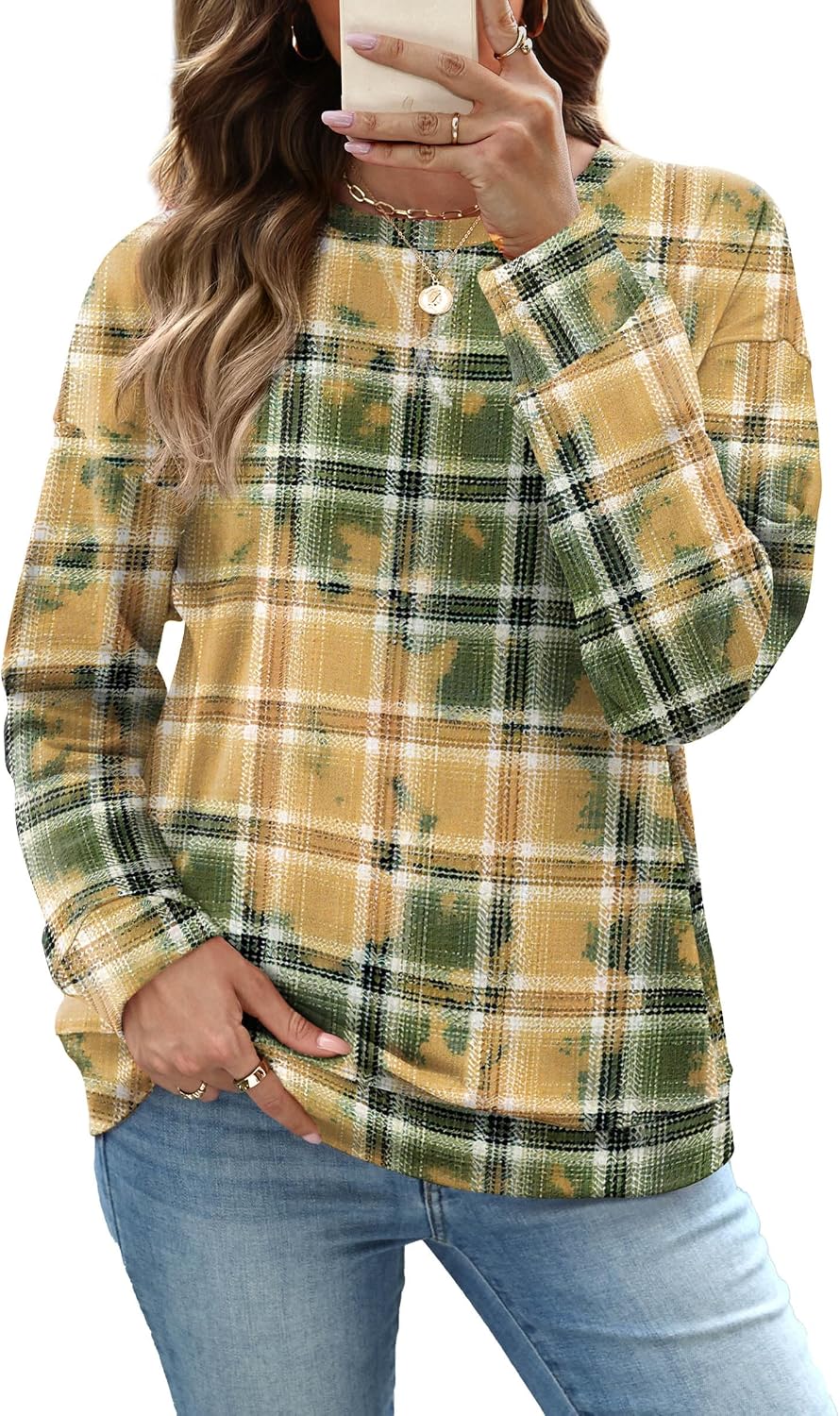 RUMIA Women's Crew Neck Sweatshirt Long Sleeve Tops for Women Fall Clothes | Outfits 2026 Fashion,Comfy Loose Fit Shirts,Casual Basic Pullover